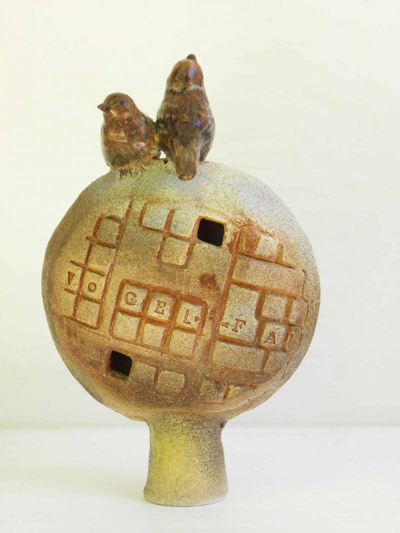 Keramikskulptur Vögel auf dem Baum